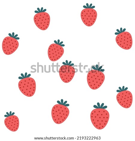 Strawberry Patterns, Orange seamless strawberry white Backgrounds, Strawberry Wallpaper Love Cards Vector Stock Vector Illustration.