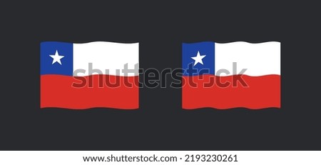 Flag of chile waving variants. Chilean national symbol vector icon.