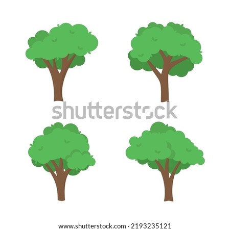 Flat tree icon illustration. Trees forest simple plant silhouette icon. Nature oak organic set design. Eps 10