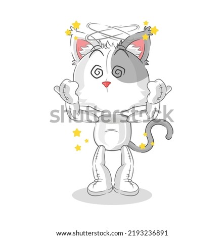 the cat dizzy head mascot. cartoon vector
