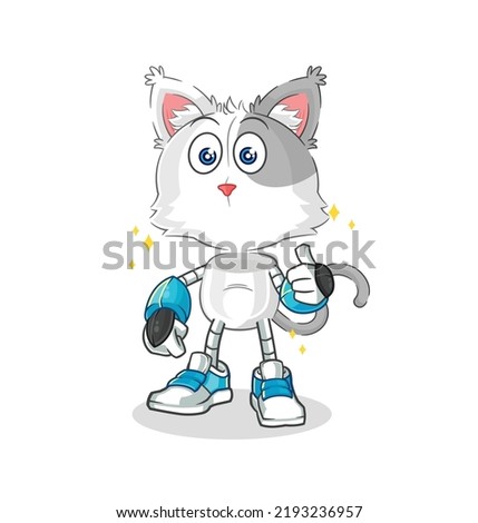 the cat robot character. cartoon mascot vector