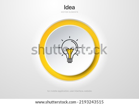 3d Light sign Bulb line icon vector, isolated on white background. Idea icon, solution, thinking concept. Lighting Electric lamp. Electricity, shine. Trendy Flat style for graphic design, UI, UX. Royalty-Free Stock Photo #2193243515