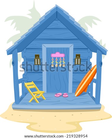 Background Illustration Featuring a Beach Cabin