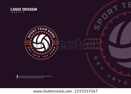 Volleyball Badge Logo, Sport Team Identity. Volleyball tournament design template, E-Sport badge vector illustration