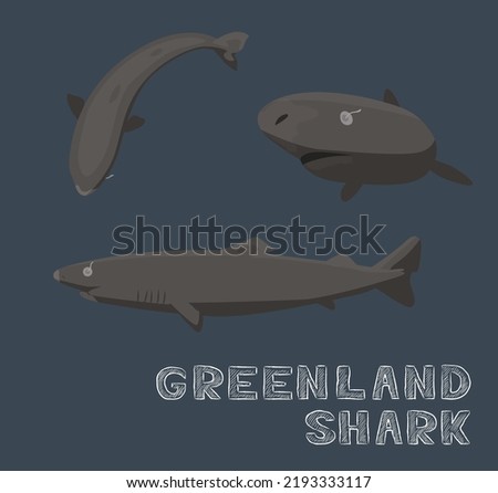 Greenland Shark Cartoon Vector Illustration Royalty-Free Stock Photo #2193333117
