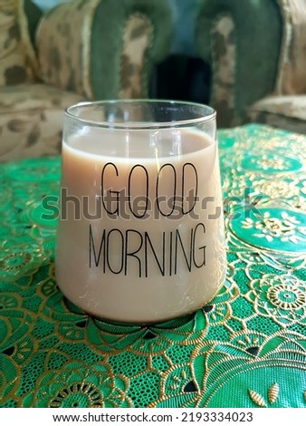 The glass that says good morning looks cute.