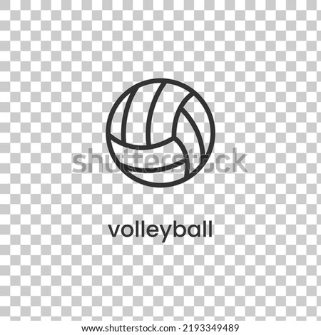 Simple volley ball icon. Stroke pictogram. Vector illustration isolated on a transparent background PNG. Premium quality symbol. Vector sign for mobile app and web sites.