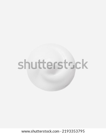 Skincare cleanser foam texture of shapes round. Thick and light. Dense and sparse. Face wash foam Soap shower gel shampoo foam texture. bubbles and foam on white grey background closeup  top view Royalty-Free Stock Photo #2193353795