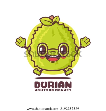 Durian cartoon mascot. fruit vector illustration. isolated on a white background