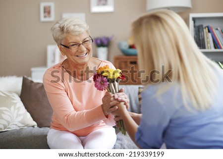 Mom, these flowers are for you