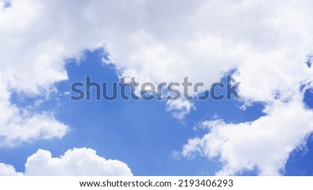 Clear blue sky and white clouds. Beautiful white cloud on clear blue sky as nature concept . Clear weather for good summer season. Fresh air breeze Royalty-Free Stock Photo #2193406293