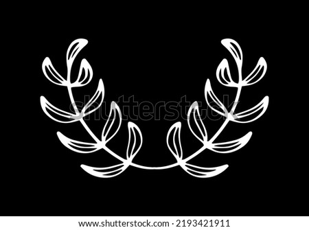 Wreath icon. Eco clip art. Branch with leaf. Frame, border. Vector stock illustration. EPS 10