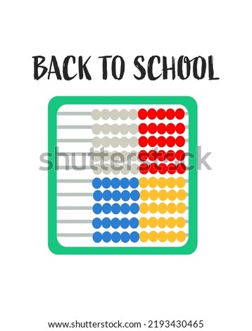 Back to school concept with abacus beads vector isolated on white background. New education season idea with editable text message.