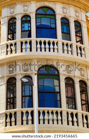 Nice building with balconies of wealthy families in the city center
