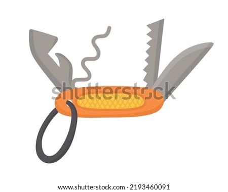 Doodle clipart. Folding knife for the traveler. All objects are repainted. Royalty-Free Stock Photo #2193460091