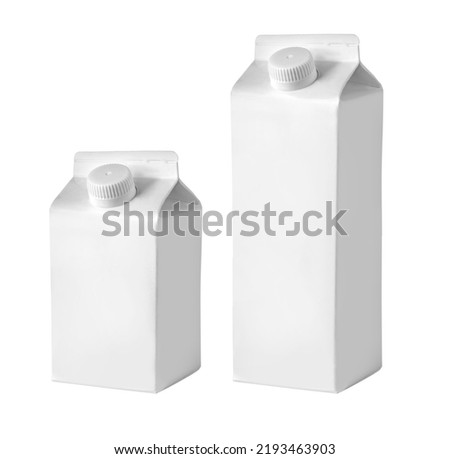  carton of milk. carton package.  isolated on twhite background Royalty-Free Stock Photo #2193463903
