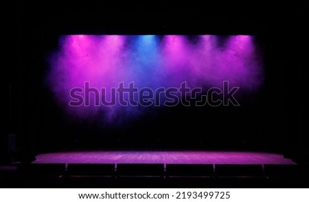 Stage light and smoke on stage, lighting and spotlights.