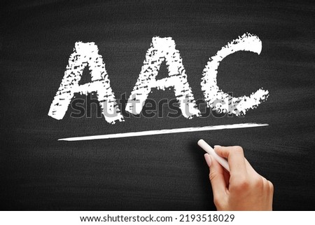 AAC - Advanced Audio Coding is an audio coding standard for lossy digital audio compression, acronym concept on blackboard