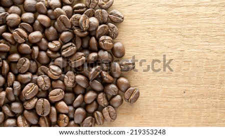Coffee on grunge wooden background