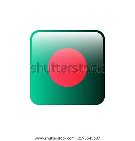 The national flag of Bangladesh. Square icon. Standard color. Square icon. Digital illustration. Computer illustration. Vector illustration.
