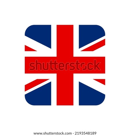 The flag of the United Kingdom. Britain Flag icon. Standard color. The square icon. The square flag. Digital illustration. Computer illustration. Vector illustration.
