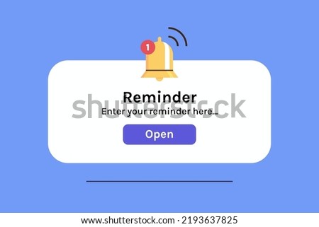 Reminder, notification page with floating elements and business planning, events, timetable flat vector illustration. Royalty-Free Stock Photo #2193637825