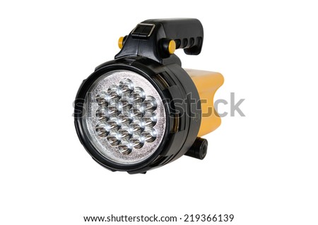 yellow small lamp on a white background 