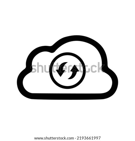 Cloud, refresh, update icon. Black vector design.