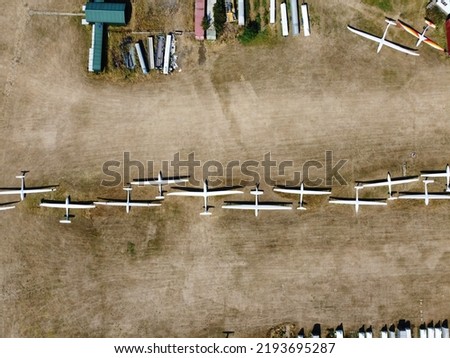 Air Glider Planes are Parked at a Field of Dunstable Downs England