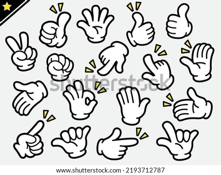 hand gesture vector icon set