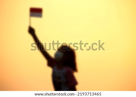 Abstract background of defocused children preparing to welcome Indonesia's independence day