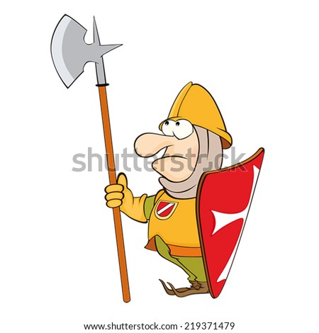 Illustration of a cartoon knight 