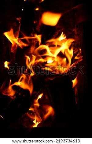 Abstract blurred background. Fire flames on black.