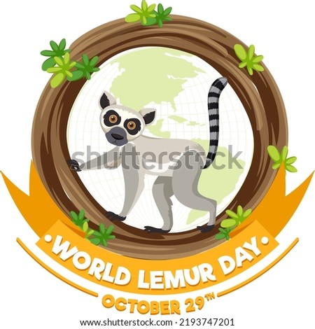 World Lemur Day Banner Design illustration