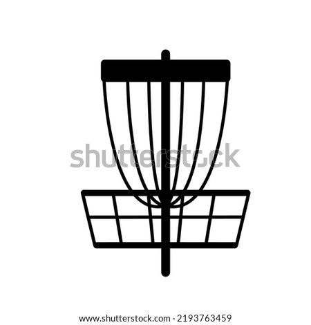 Disc golf basket icon. Vector outline illustration isolated on white background