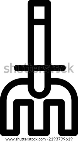Pitchfork Icon With Outline Style, Agriculture Sign And Symbol Isolated On White Background