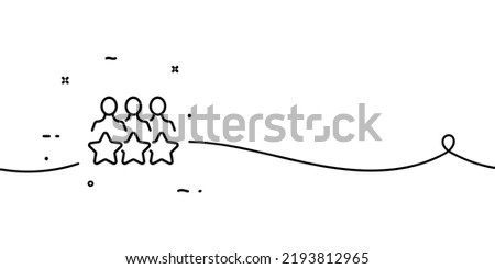 People with stars line icon. Rating, rate the service, review, comment, reaction, like, dislike, evaluate, quality. Feedback concept. One line style. Vector line icon for Business and Advertising. Royalty-Free Stock Photo #2193812965