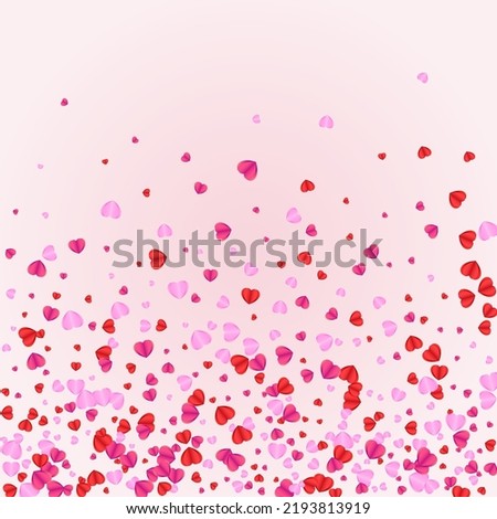 Fond Confetti Background Pink Vector. Cut Backdrop Heart. Pinkish Fall Texture. Tender Confetti Wallpaper Pattern. Violet Romantic Illustration.