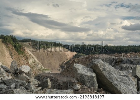 granite quarry, July 2022, Leningrad region, Russia Royalty-Free Stock Photo #2193818197