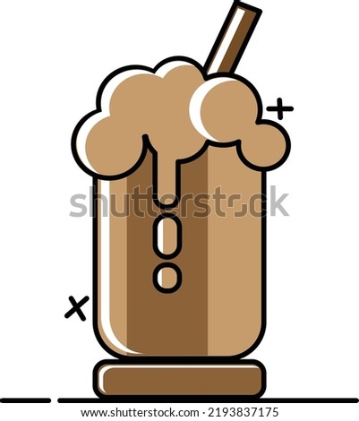 illustration icon for chocolate milshake
