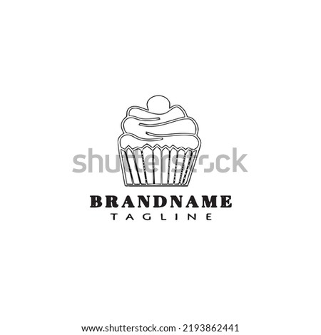 cupcake logo cartoon icon design template black modern isolated vector cute