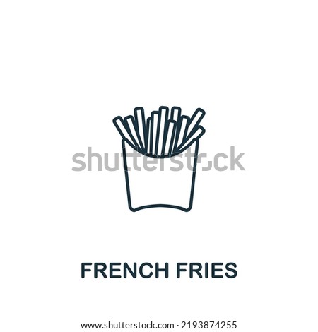 French Fries icon. Line simple icon for templates, web design and infographics