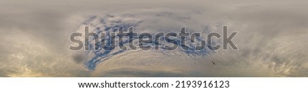 Overcast sky panorama on rainy day with Nimbostratus clouds in seamless spherical equirectangular format. Full zenith for use in 3D graphics, game and for aerial drone 360 degree panorama as sky