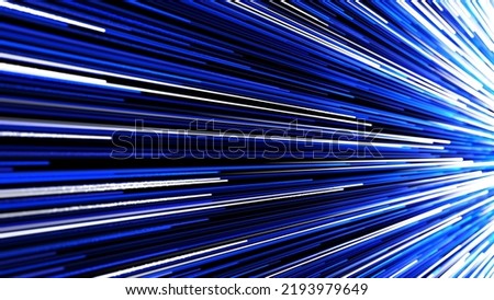 Abstract directional neon lines geometric background. Data flow. Optical fiber. Explosion star. Seamless loop 4k motion effect. Blue modern light spectrum, fluorescent ultraviolet light.