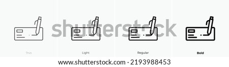 cheque icon. Thin, Light Regular And Bold style design isolated on white background Royalty-Free Stock Photo #2193988453