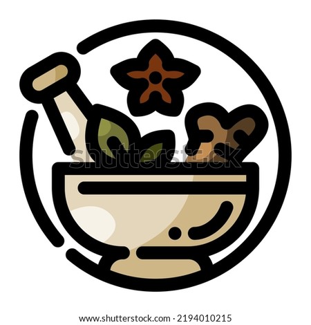 Herb Filled Outine icon vector design and illustration template