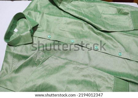 Men s Pista Green Colour Formal shirt isolated on white background