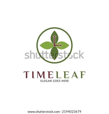 Time Leaf Icon Vector Logo Template Illustration Design