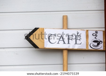 Skelleftea, Sweden A sign for a cafe.