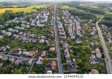 Aerial drone photo of Terlicko village, Czech Republic